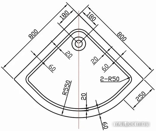 Душевой поддон Vincea VST-2AQ-9090 90 см