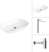 Умывальник Lauter 21570 + Reef 21CK8678C с сифоном 21635CH (хром)