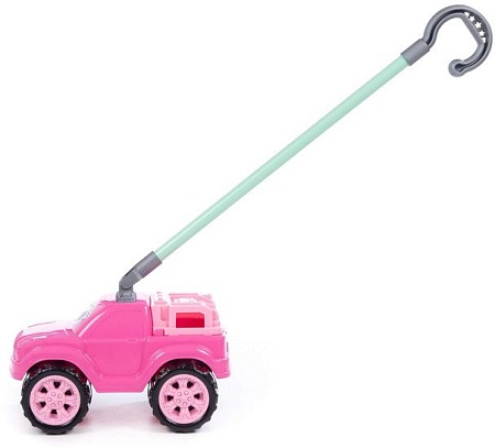 Игрушка-каталка Полесье Боби с ручкой 75021 (розовый)