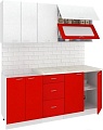 Кухня Кортекс-мебель Корнелия Мара 1.8м (белый/красный/королевский опал)