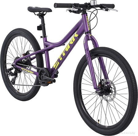 Велосипед Stark Slash 24.1 D 2025 р.12.7 (фиолетовый матовый/кислотно-желтый)