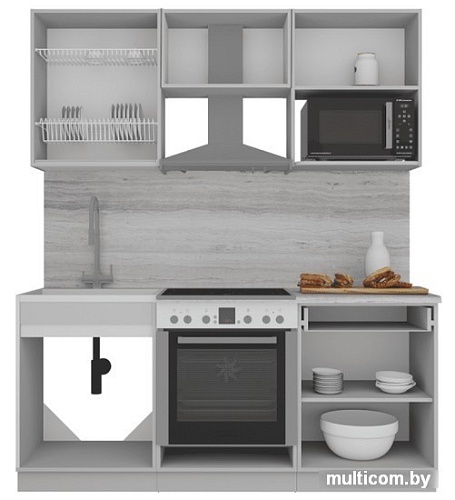 Готовая кухня Интерлиния Мила Gloss 1.8 (капучино-капучино)
