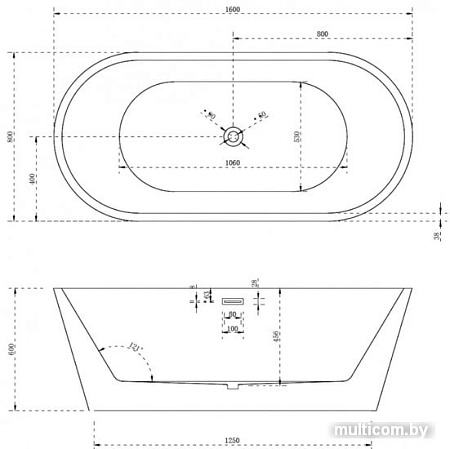 Ванна Abber AB9203-1.6 160x80