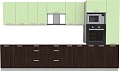 Готовая кухня Интерлиния Мила Лайт 3.6 ВТ без столешницы (салатовый/дуб венге)