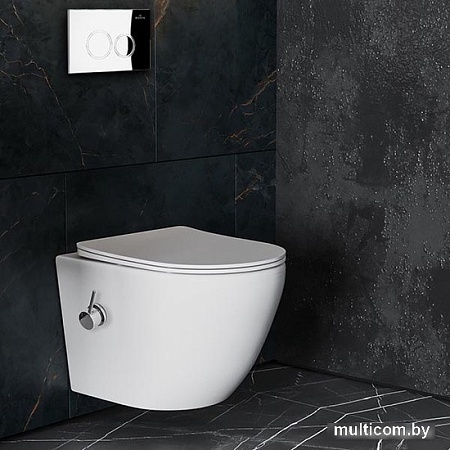 Унитаз подвесной Roxen Antares Bidet в комплекте с инсталляцией StounFix Slim 6 в 1 926249 (кнопка: хром глянец)