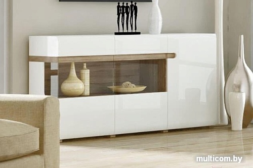 Комод Anrex Linate 3D / TYP 42 (белый/сонома трюфель)