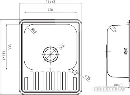 Кухонная мойка IDDIS Strit STR58SLi77