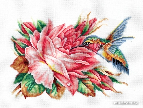 Набор для вышивания Сделай своими руками Колибри и роза К-43С