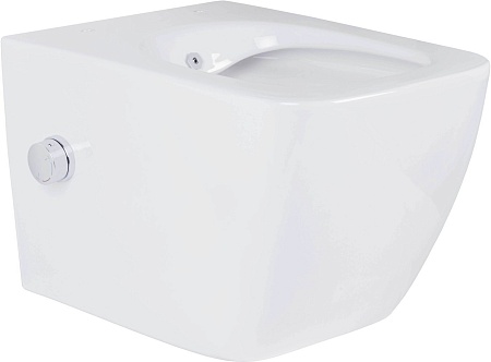 Унитаз подвесной Roxen Cube bidet в комплекте с инсталляцией StounFix Dual Fresh 6 в 1 968439 (кнопка: сатин)
