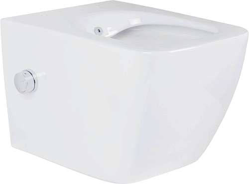 Унитаз подвесной Roxen Cube bidet в комплекте с инсталляцией StounFix Dual Fresh 6 в 1 968439 (кнопка: сатин)