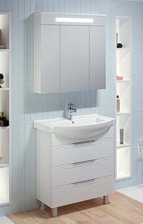 Runo Тумба с умывальником Runo Верона 75 + Элеганс 75 (напольная)