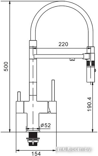 Смеситель Rose R958H (черный)