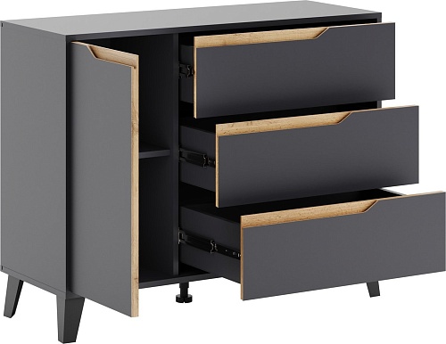 Тумба ЭлиГард Eyva 1D3S (графит)