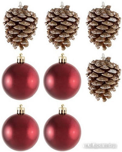 Елочная игрушка Волшебная страна Шары и шишки SYQB-0119230 005763 (бордовый)