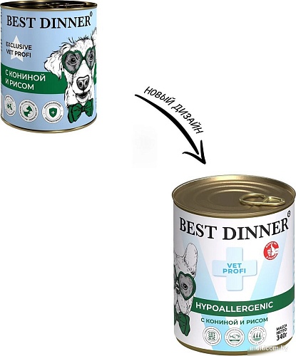 Консервированный корм для собак Best Dinner Vet Profi Hypoallergenic С кониной и рисом (340 г)