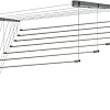 Сушилка для белья Comfort Alumin Group Потолочная 7 прутьев Silver Style 180 см (алюминий)