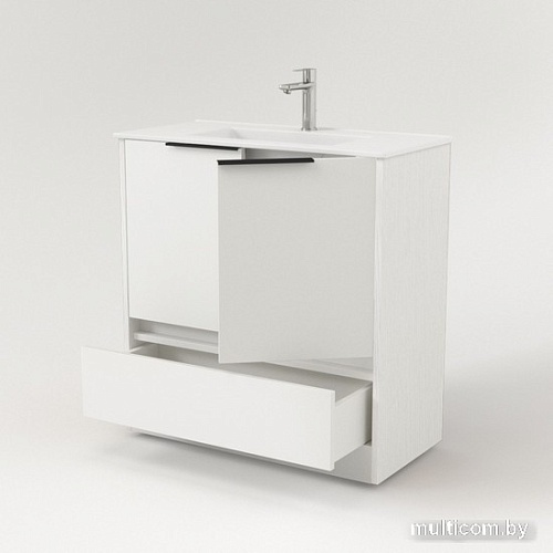 Дабер Тумба под умывальник 017 WeltWasser Deilbach 7517-70 Т17.7W.0.5Ч (белый древесный/ручка черная)