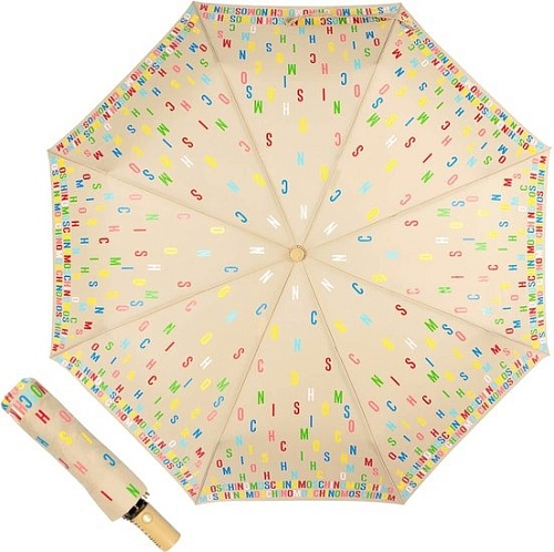 Зонт Moschino 8017-OCD Letters Dark Beige