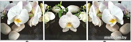 Фронтальный экран под ванну Comfort Alumin Орхидея на черном 3D 1.5