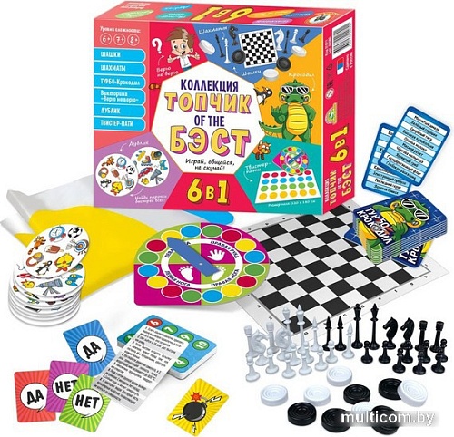 Детская настольная игра Русский стиль 6 в 1 Коллекция Топчик Of The Бэст 02080