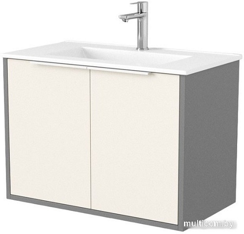 Дабер Тумба под умывальник 018 WeltWasser Deilbach 7517-70 Т18.7W.0.19Б (бежевый/серый/ручка белая)