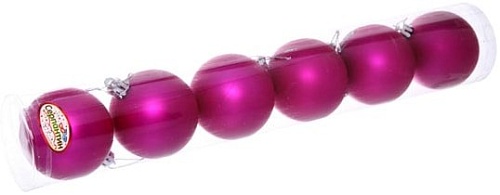 Елочная игрушка Серпантин Матовый шар 6 см 6 шт (розовый) 183-889