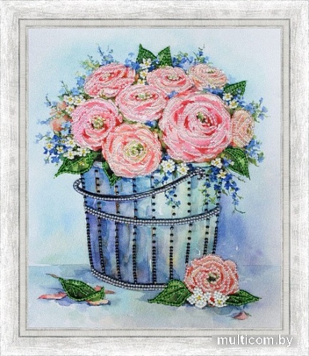 Набор для вышивания Золотое руно Розы в ведерке РТ-166