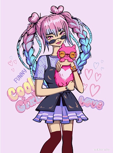 Картина по номерам Рыжий кот Клевая девчонка Х-3979