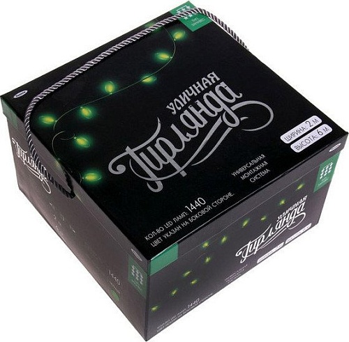 Световой дождь Luazon Занавес 3W 1440 Led (2x6 м, зеленый) [1080282]