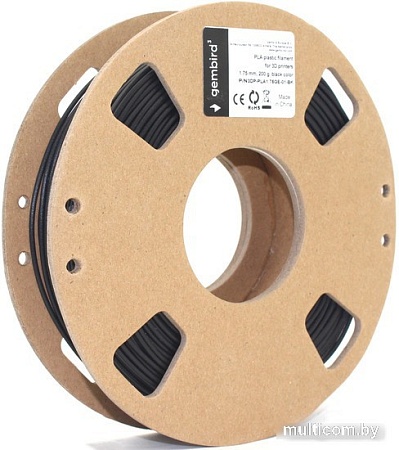 Пластик Gembird PLA 1.75 мм 200 г (черный)