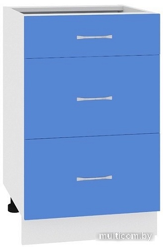 Шкаф напольный Кортекс-мебель Корнелия Мара НШ50р3ш без столешницы (синий)