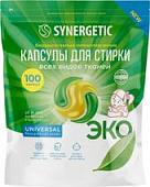 Капсулы для стирки Synergetic Universal Концентрированные гипоаллергенные 100 шт
