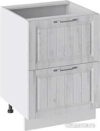 Шкаф напольный Трия Прованс Н2я(Т)_72-60_2Я (белый глянец/санторини светлый)