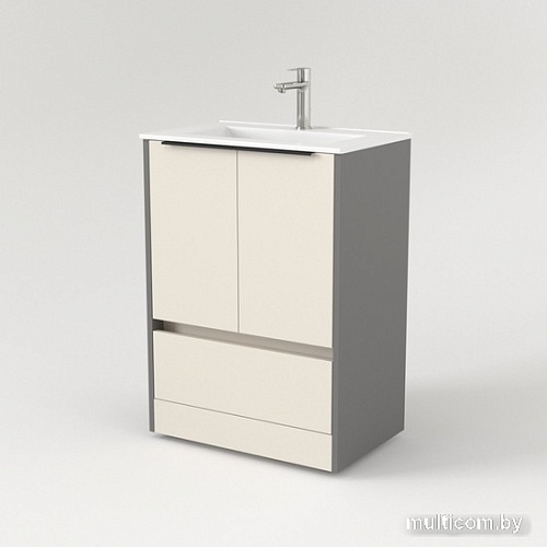 Дабер Тумба под умывальник 017 WeltWasser Deilbach 7517-70 Т17.7W.0.19Ч (бежевый/серый/ручка черная)