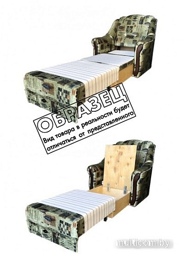 Кресло-кровать Асмана Виктория (рогожка кубики коричневые/рогожка бежевый)