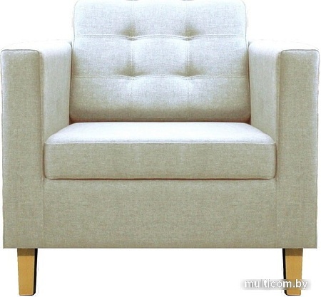 Интерьерное кресло Brioli Дилли клетка Д (рогожка, J1 кремовый/светлые ножки)