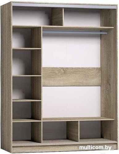 Шкаф-купе Глазов Strike 1600 ЛДСП с зеркалом (дуб сонома)