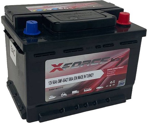 Автомобильный аккумулятор XFORCE 60 R+ низк. (60 А·ч)