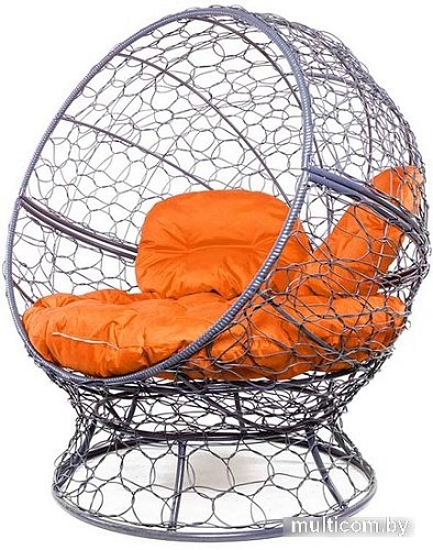Кресло M-Group Апельсин 11520307 (серый ротанг/оранжевая подушка)