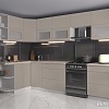 Угловая кухня Интерлиния Мила Матте 1.5x3.1 Б левая (луна/луна/травертин серый)