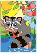 Картина по номерам Lori Счастливый енотик Ркн-032