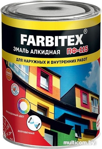 Эмаль Farbitex ПФ-115 1.8 кг (темно-серый)