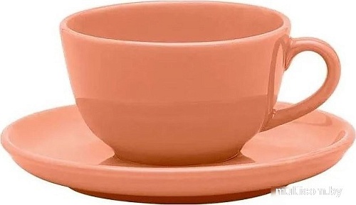 Чашка с блюдцем Oxford Flat Shape Apricot 136080 AO04-1A03