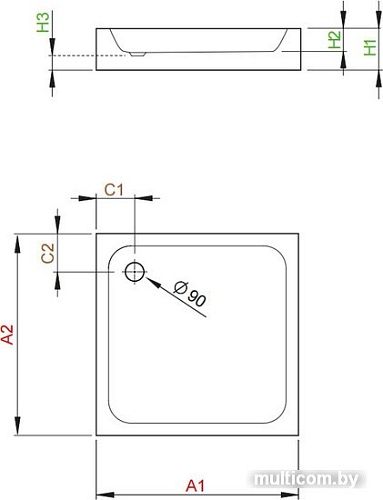 Душевой поддон Radaway Siros C Compact 80x80 [SBC8817-2]