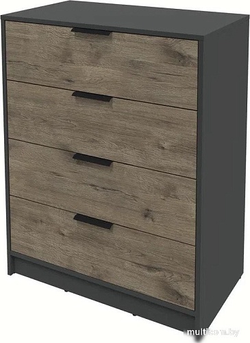 Комод Интерлиния Концепт КТ-К80 (дуб веллингтон/антрацит)