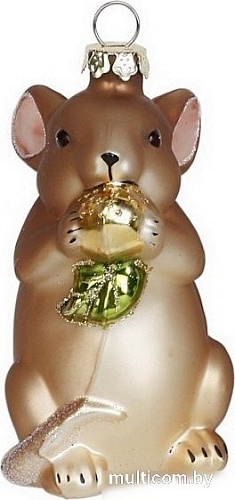 Елочная игрушка Inge's Christmas Figural Glass Ornaments. Мышь 64056H120_1 (коричневый)
