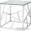 Журнальный столик Stool Group Арт Деко 55x55 EET-015 (прозрачное стекло/сталь серебристый)