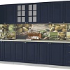 Готовая кухня Интерлиния Мила Деко 2.8А (индиго/индиго/опал светлый)