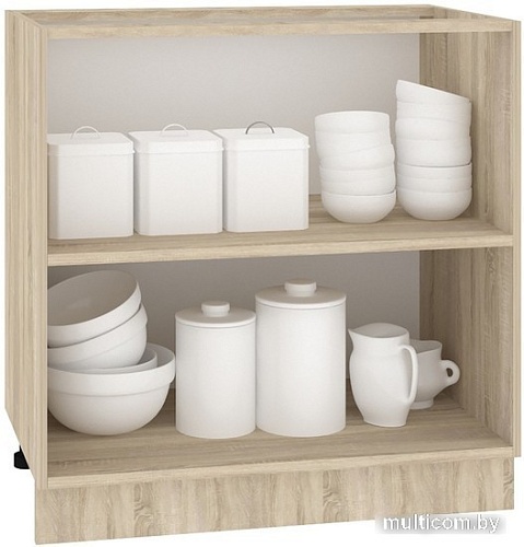 Шкаф напольный Кортекс-мебель Корнелия Ретро НШ80р без столешницы (дуб сонома)