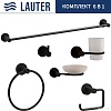 Набор аксессуаров для ванной Lauter 21TS20116+21TS20114+21T2010+21TS2018+21TS20112+21TS2014 (Matt Black, 6 предметов)